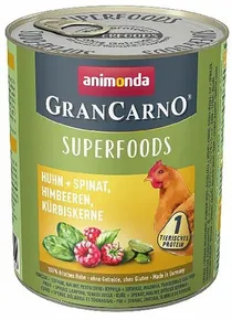 GRANCARNO Superfoods Huhn, Spinat, Himbeeren, Kürbiskerne 800 g für Hunde